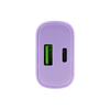 Uniwersalna ładowarka sieciowa eXc SLIM,1xUSBA QC+1xUSBC PD,20W,liliowa
