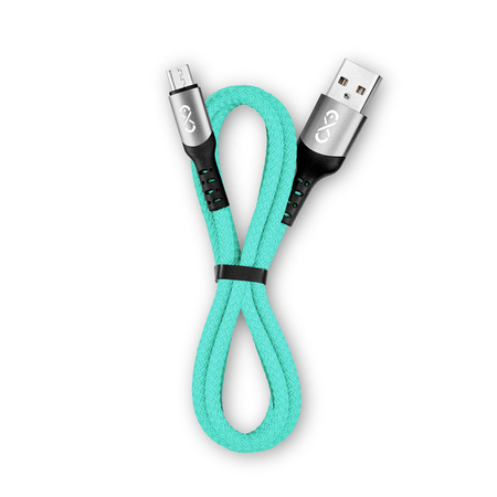 Kabel USBA-micro USB eXc BRAID 1.2m,miętowy