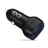 Uniwersalna ładowarka samochodowa eXc LIGHT,2xUSBA QC,45W, czarny