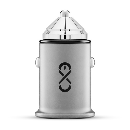 Uniwersalna ładowarka samochodowa eXc CUTE Pro,1xUSBA QC+1xUSBC PD,35W,srebrna