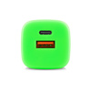 Uniwersalna ładowarka sieciowa eXc CUBE,1xUSBA QC+1xUSBC PD,33W,neon zielona