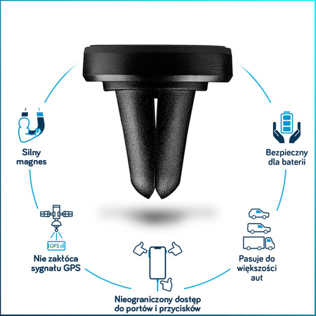 Uniwersalny magnetyczny uchwyt samochodowy na telefon komórkowy eXc BASIC,czerwony