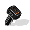 Uniwersalna ładowarka samochodowa eXc LIGHT,1xUSBA QC+2xUSBC PD,75W,czarna