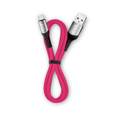 Kabel USBA-micro USB eXc BRAID 1.2m,różowy