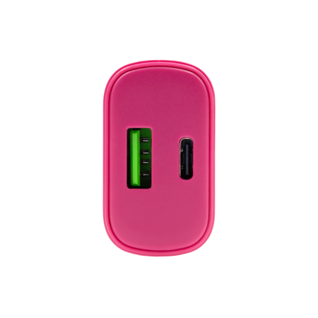 Uniwersalna ładowarka sieciowa eXc SLIM,1xUSBA QC+1xUSBC PD,20W,cukierkowo różowa