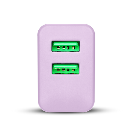 Uniwersalna ładowarka sieciowa eXc BASIC,2xUSBA QC,18W,liliowo-czarna