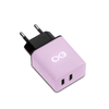 Uniwersalna ładowarka sieciowa eXc BASIC,2xUSBA QC,18W,liliowo-czarna
