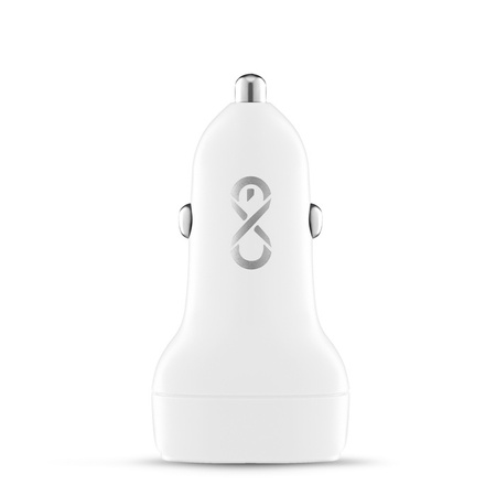 Uniwersalna ładowarka samochodowa eXc LIGHT,2xUSBA QC,45W,biała