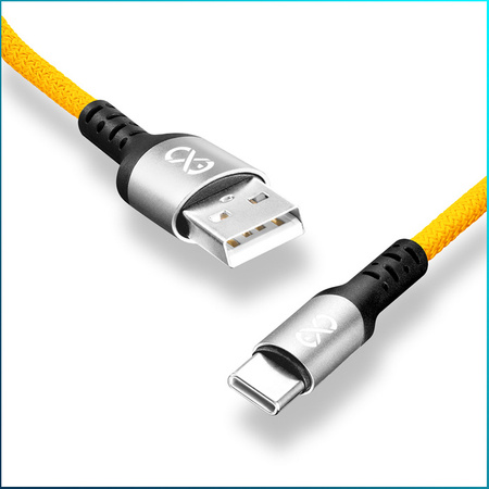Kabel USBA-USBC eXc BRAID 1.2m,żółty