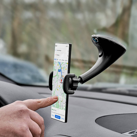 Uniwersalny uchwyt samochodowy na telefon komórkowy eXc DUAL,czarno-niebieski