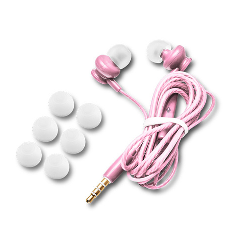 Słuchawki dokanałowe z mikrofonem eXc BASS,wtyk JACK3.5MM,jasno różowe