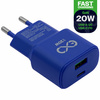 Uniwersalna ładowarka sieciowa eXc SLIM,1xUSBA QC+1xUSBC PD,20W,granatowa