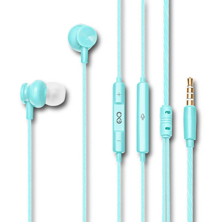 Słuchawki dokanałowe z mikrofonem eXc BASS,wtyk JACK3.5MM,jasno niebieskie