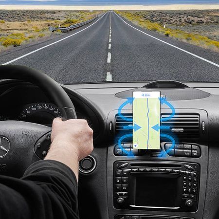 Uniwersalny magnetyczny uchwyt samochodowy na telefon komórkowy eXc HOLD, czarno-czerwony