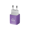 Uniwersalna szybka ładowarka sieciowa eXc CUBE,1xUSBA QC+1xUSBC PD,30W, lilowo-biała