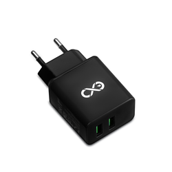 Uniwersalna ładowarka sieciowa eXc BASIC,2xUSBA QC,18W,czarna