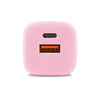Uniwersalna ładowarka sieciowa eXc CUBE,1xUSBA QC+1xUSBC PD,33W,jasno różowa