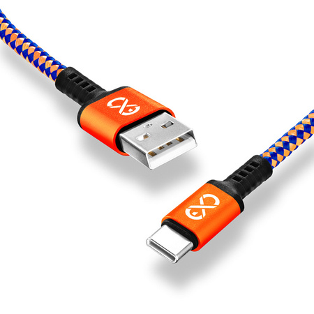 Kabel USB - USB-C eXc DIAMOND 1.5m pomarańczowo-niebieski