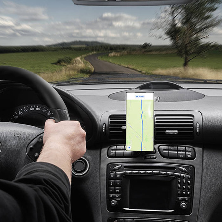 Uniwersalny magnetyczny uchwyt samochodowy na telefon komórkowy eXc HOLD, czarno-miętowy