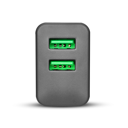 Uniwersalna ładowarka sieciowa eXc BASIC,2xUSBA QC,18W,szaro-czarna