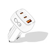 Uniwersalna ładowarka samochodowa eXc LIGHT,1xUSBA QC+2xUSBC PD,75W,biała