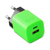 Uniwersalna ładowarka sieciowa eXc CUBE,1xUSBA QC+1xUSBC PD,33W,neon zielona