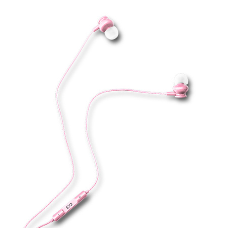 Słuchawki dokanałowe z mikrofonem eXc BASS,wtyk JACK3.5MM,jasno różowe