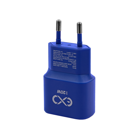 Uniwersalna ładowarka sieciowa eXc SLIM,1xUSBA QC+1xUSBC PD,20W,granatowa