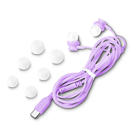 Słuchawki dokanałowe z mikrofonem eXc BASS,wtyk USBC,liliowe