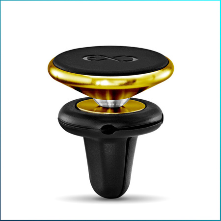 Uniwersalny magnetyczny uchwyt samochodowy na telefon komórkowy eXc HOLD, czarno-złoty