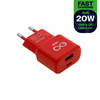 Uniwersalna ładowarka sieciowa eXc SLIM,1xUSBA QC+1xUSBC PD,20W,czerwona