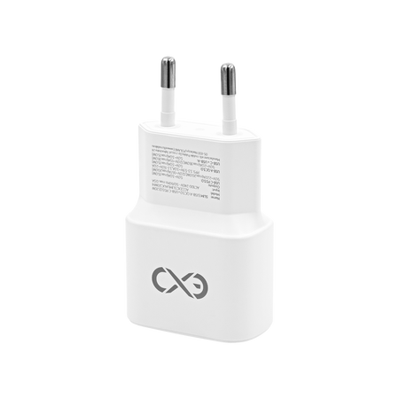 Uniwersalna ładowarka sieciowa eXc SLIM,1xUSBA QC+1xUSBC PD,20W,biała
