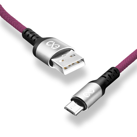 Kabel USBA-micro USB eXc BRAID 1.2m,fioletowy