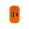 Uniwersalna ładowarka sieciowa eXc SLIM,1xUSBA QC+1xUSBC PD,20W,pomarańczowa