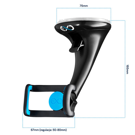 Uniwersalny uchwyt samochodowy na telefon komórkowy eXc DUAL,czarno-niebieski