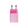 Uniwersalna szybka ładowarka sieciowa eXc CUBE,1xUSBA QC+1xUSBC PD,30W, jasno różowo-różowa