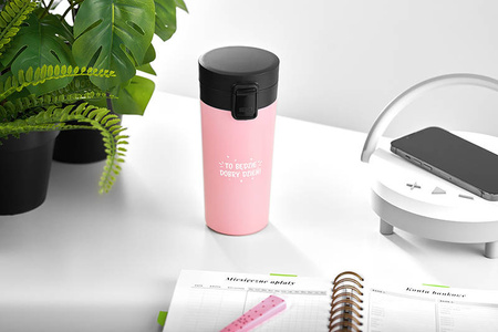 Kubek termiczny eXc KEEP, 380ml, jasno różowo