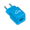 Uniwersalna ładowarka sieciowa eXc CUBE,1xUSBA QC+1xUSBC PD,25W, rozlany cyan