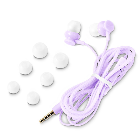 Słuchawki dokanałowe z mikrofonem eXc BASS,wtyk JACK3.5MM,liliowe