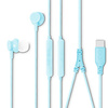 Słuchawki dokanałowe z mikrofonem eXc BASS,wtyk USBC,jasno niebieskie