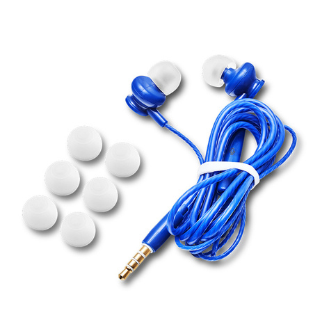 Słuchawki dokanałowe z mikrofonem eXc BASS,wtyk JACK3.5MM,granatowe