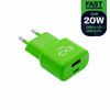 Uniwersalna ładowarka sieciowa eXc SLIM,1xUSBA QC+1xUSBC PD,20W,neonowo zielona