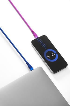 Kabel USBA-USBC eXc WHIPPY Pro 0.9m,purpurowy zachód