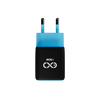 Uniwersalna szybka ładowarka sieciowa eXc CUBE,1xUSBA QC+1xUSBC PD,30W, czarno-niebieska