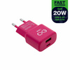 Uniwersalna ładowarka sieciowa eXc SLIM,1xUSBA QC+1xUSBC PD,20W,cukierkowo różowa