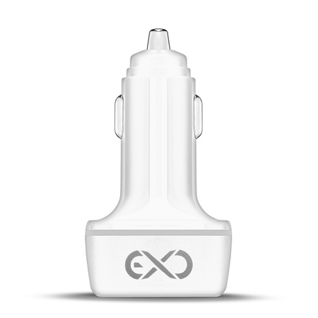 Uniwersalna ładowarka samochodowa eXc LIGHT,1xUSBA QC+2xUSBC PD,75W,biała