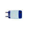 Uniwersalna szybka ładowarka sieciowa eXc CUBE,1xUSBA QC+1xUSBC PD,30W, jasno niebiesko-granatowa