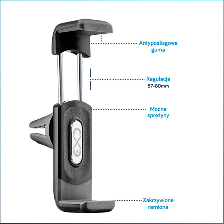 Uniwersalny uchwyt samochodowy na telefon komórkowy eXc AIR,czarny