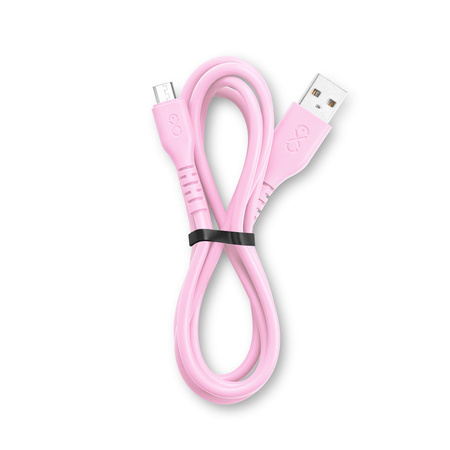 Kabel USBA-micro USB eXc BASIC 1.2m,jasno różowy