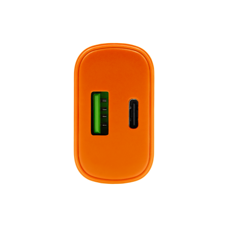 Uniwersalna ładowarka sieciowa eXc SLIM,1xUSBA QC+1xUSBC PD,20W,pomarańczowa